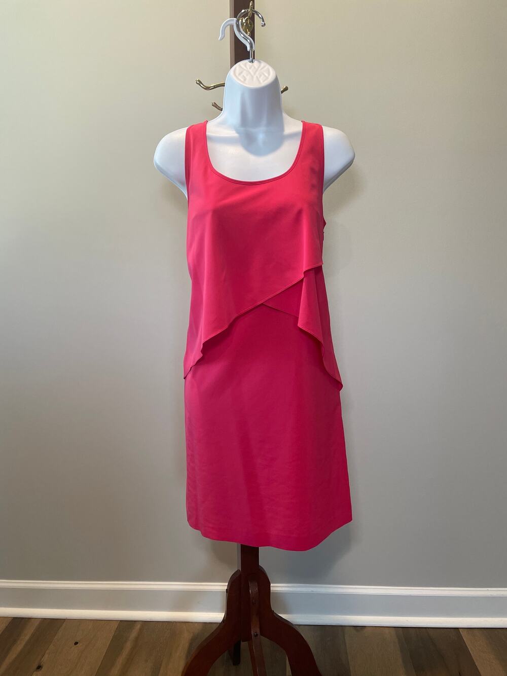 Ann Taylor Womens Layer Ruffle Dress Lightweight Pink Size 6